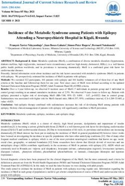 Incidence of the Metabolic Syndrome among Patients with Epilepsy Attending a Neuropsychiatric Hospital in Kigali, Rwanda