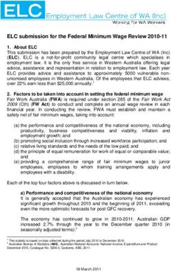 ELC submission for the Federal Minimum Wage Review 2010-11 1. About ELC