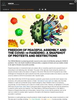 FREEDOM OF PEACEFUL ASSEMBLY AND THE COVID-19 PANDEMIC: A SNAPSHOT OF PROTESTS AND RESTRICTIONS