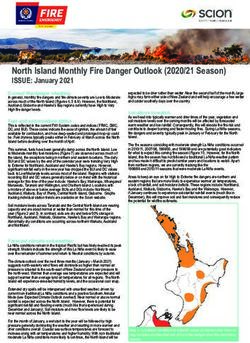 North Island Monthly Fire Danger Outlook (2020/21 Season) - Fire and Emergency New Zealand