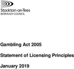Gambling Act 2005 Statement of Licensing Principles January 2019 - Stockton Council