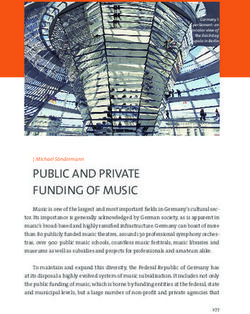 PUBLIC AND PRIVATE FUNDING OF MUSIC