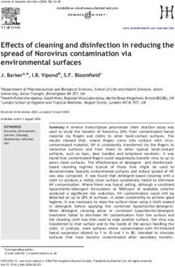 Effects of cleaning and disinfection in reducing the spread of Norovirus contamination via environmental surfaces