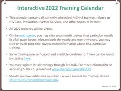 Interactive 2022 Training Calendar - State of Michigan
