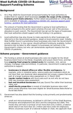 West Suffolk COVID-19 Business Support Funding Scheme Background