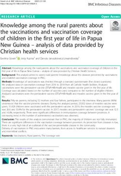 Knowledge among the rural parents about the vaccinations and vaccination coverage of children in the first year of life in Papua New Guinea ...