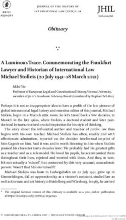 Obituary A Luminous Trace. Commemorating the Frankfurt Lawyer and Historian of International Law Michael Stolleis (20 July 1941-18 March 2021) - Brill