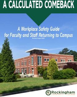 A CALCULATED COMEBACK - A Workplace Safety Guide for Faculty and Staff Returning to Campus - Rockingham Community College