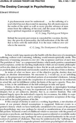 The Destiny Concept in Psychotherapy