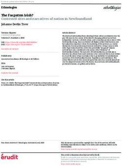 The Forgotten Irish? Contested sites and narratives of nation in Newfoundland - &Eacute;rudit