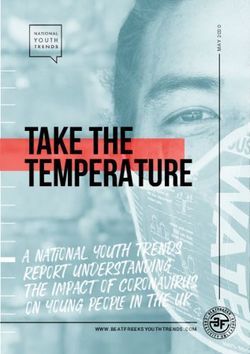 TAKE THE TEMPERATURE A NATIONAL YOUTH TRENDS REPORT UNDERSTANDING THE IMPACT OF CORONAVIRUS ON YOUNG PEOPLE IN THE UK - Birmingham Metropolitan ...