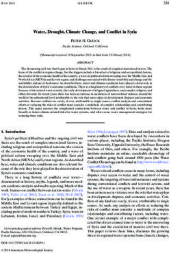 Water, Drought, Climate Change, and Conflict in Syria