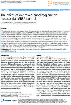 The effect of improved hand hygiene on nosocomial MRSA control