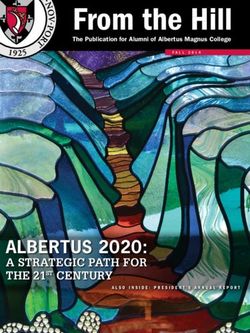 From the Hill - ALBERTUS 2020: A STRATEGIC PATH FOR THE 21ST CENTURY - Albertus Magnus College