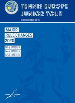 TENNIS EUROPE JUNIOR TOUR - MAJOR RULE CHANGES 2020 16 & UNDER 14 & UNDER 12 & UNDER