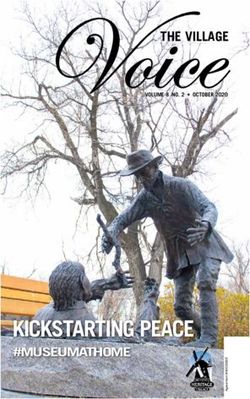 VOLUME 8 NO. 2 OCTOBER 2020 VoiceVoice - KICKSTARTING PEACE #MUSEUMATHOME - Mennonite Heritage Village