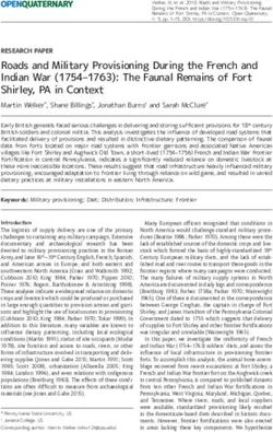 Roads and Military Provisioning During the French and Indian War (1754-1763): The Faunal Remains of Fort Shirley, PA in Context