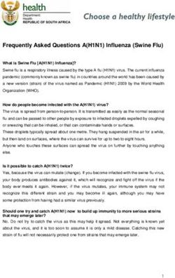 Frequently Asked Questions A(H1N1) Influenza (Swine Flu)
