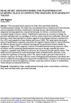 HEAD, HEART AND HANDS MODEL FOR TRANSFORMATIVE LEARNING: PLACE AS CONTEXT FOR CHANGING SUSTAINABILITY VALUES