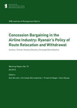 Concession Bargaining in the Airline Industry: Ryanair's Policy of Route Relocation and Withdrawal