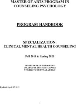 PROGRAM HANDBOOK MASTER OF ARTS PROGRAM IN COUNSELING PSYCHOLOGY SPECIALIZATION: CLINICAL MENTAL HEALTH COUNSELING