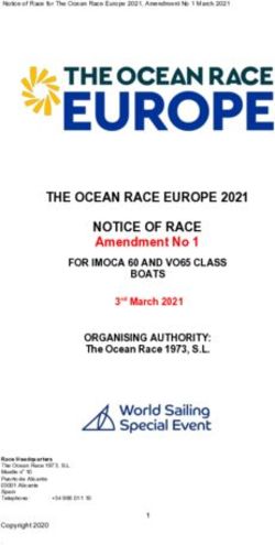 THE OCEAN RACE EUROPE 2021 NOTICE OF RACE - IMOCA