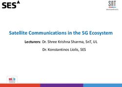 SATELLITE COMMUNICATIONS IN THE 5G ECOSYSTEM - LECTURERS: DR. SHREE KRISHNA SHARMA, SNT, UL - 5G-VINNI