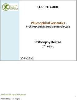 COURSE GUIDE Philosophical Semantics Philosophy Degree 2021-2022