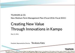Creating New Value Through Innovations in Kampo - TSUMURA & CO. New Medium-Term Management Plan (Fiscal 2016-Fiscal 2021)