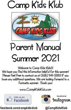 Camp Kids Klub Parent Manual Summer 2021
