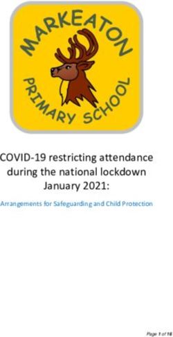 COVID-19 restricting attendance during the national lockdown January 2021: Arrangements for Safeguarding and Child Protection - restricting ...