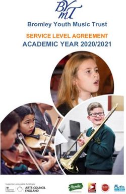 ACADEMIC YEAR 2020/2021 - Bromley Youth Music Trust SERVICE LEVEL AGREEMENT