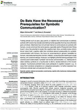 Do Bats Have the Necessary Prerequisites for Symbolic Communication? - Refubium