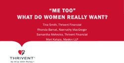 "ME TOO" WHAT DO WOMEN REALLY WANT? - Tina Smith, Thrivent Financial Rhonda Barnat, Abernathy MacGregor Samantha Mehrotra, Thrivent Financial Mari ...