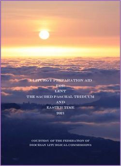 FOR LENT The SACRED PASCHAL TRIDUUM AND EASTER TIME - a LITURGY Preparation AID 2021 COURTESY OF THE FEDERATION OF DIOCESAN LITURGICAL COMMISSIONS