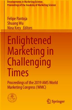 ENLIGHTENED MARKETING IN CHALLENGING TIMES - FELIPEPANTOJA SHUANGWU NINAKREY EDITORS - PROCEEDINGS OFTHE2019 AMS WORLD MARKETING CONGRESS (WMC)