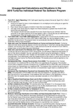 Unsupported Calculations and Situations in the 2019 TurboTax Individual Federal Tax Software Program - Intuit