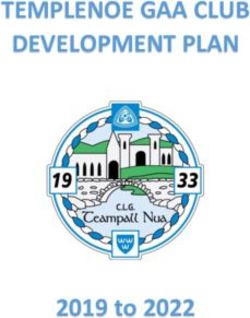 TEMPLENOE GAA CLUB DEVELOPMENT PLAN - 2019 to 2022