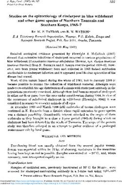 Studies on the epizootiology of rinderpest in blue wildebeest and other game species of Northern Tanzania and Southern Kenya, 1965-7