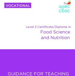 GUIDANCE FOR TEACHING - Food Science and Nutrition Level 3 Certificate/Diploma in VOCATIONAL