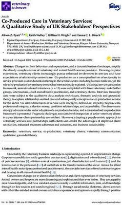 Co-Produced Care in Veterinary Services: A Qualitative Study of UK Stakeholders' Perspectives - MDPI