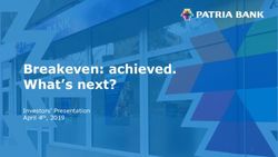 Breakeven: achieved. What's next? - Investors' Presentation April 4th, 2019 - Patria Bank