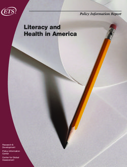 Literacy and Health in America - Policy Information Report