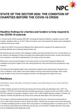 STATE OF THE SECTOR 2020: THE CONDITION OF CHARITIES BEFORE THE COVID-19 CRISIS - NPC