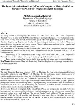 The Impact of Audio-Visual Aids (AVA) and Computerize Materials (CM) on University ESP Students' Progress in English Language Ali Sabah Jameel ...