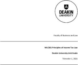 MLC301 Principles of Income Tax Law Deakin University Unit Guide - Faculty of Business and Law Trimester 1, 2021 - Unit guides 2021 / Trimester