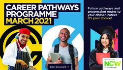 PROGRAMME 20212021 Future pathways and progression routes to your chosen career - it's your choice!
