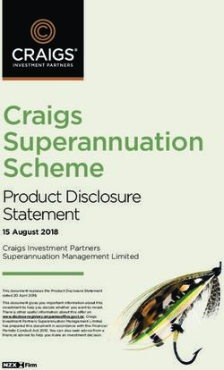 Craigs Superannuation Scheme - Product Disclosure Statement - Craigs Investment Partners