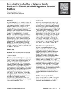 Increasing the Teacher Rate of Behaviour Specific Praise and its Effect on a Child with Aggressive Behaviour Problems
