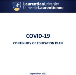 COVID-19 CONTINUITY OF EDUCATION PLAN - September 2021 - Laurentian University